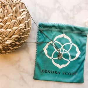 Gray and gold drop necklace